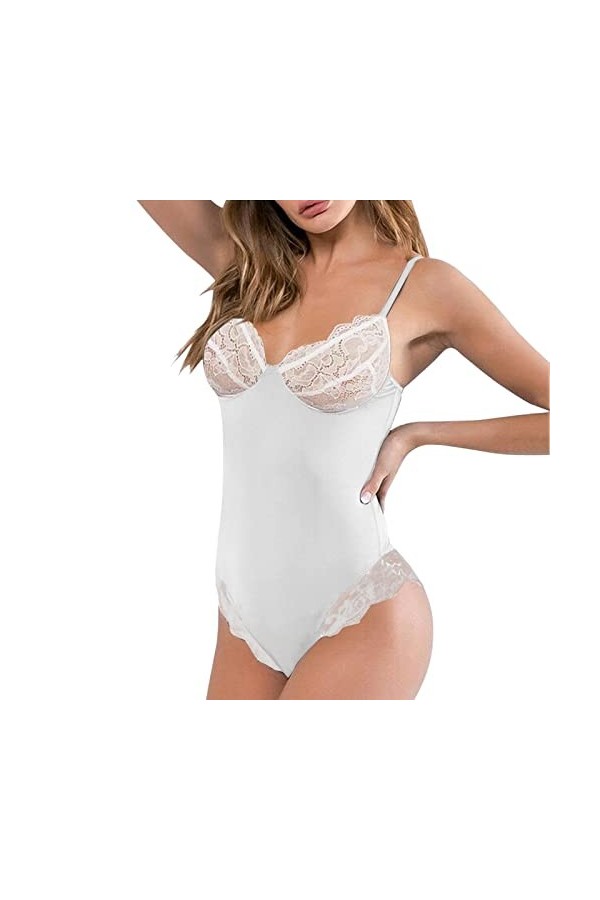 Body érotique en Dentelle Sexy pour Femmes avec Entrejambe Ouvert Chat Lingerie