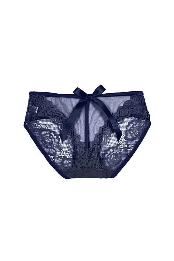 HELLORSOON String Dentelle Femme,Sexy Dentelle Transparence Subtile Échancré Culotte en Dentelle Culotte Coton