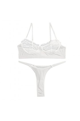 Zannycn Ensemble de lingerie sexy pour femme - Ensemble de lingerie sexy en dentelle - Soutien-gorge et culotte érotiques - E