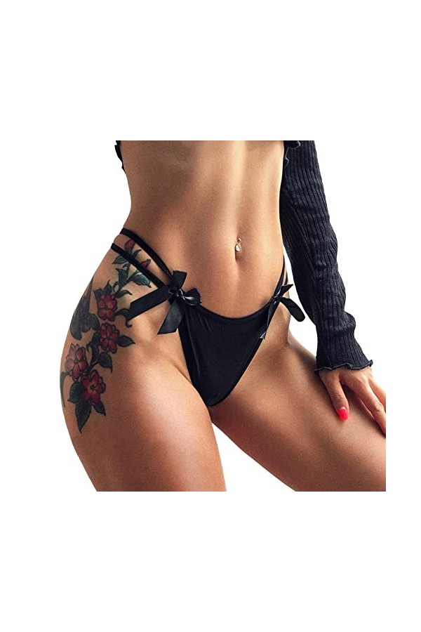 Pack De Culottes pour Femme 3 PC Femmes Sexy Dentelle Slips évider Culotte Crochet à Lacets Culotte Tongs G String Lingerie s