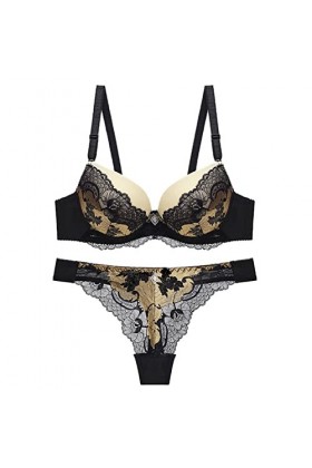 sous-Vetements Femme Dentelle Ensemble Soutien Gorge et String Erotique Lingerie Sexy Ensemble Sexy Vêtements De Nuit 2 Pièce