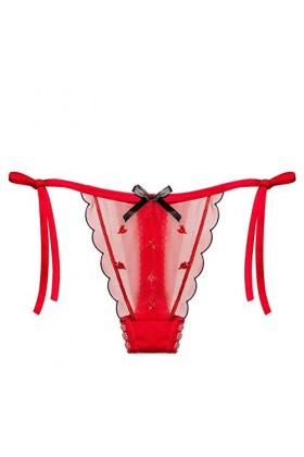 sous-vêtements Thong Thong Pantalons Femmes Dames Dentelle Sexy Culottes Tenue Sexy Ronde Red, One Size 