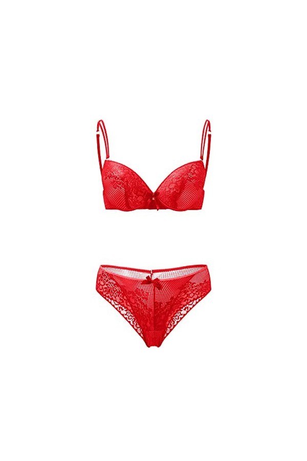 Zannycn Lingerie sexy pour femme - Sous-vêtements sexy - Grandes tailles - Sous-vêtements pour femme - Lingerie sexy, rouge, 