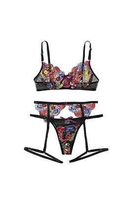 Lingerie Femme Sexy Ensemble Homme Sexy Hot y.2k 3 Ensemble avec des Ceintures de jarretière Sexy Lingerie Bra Dentelle pièce