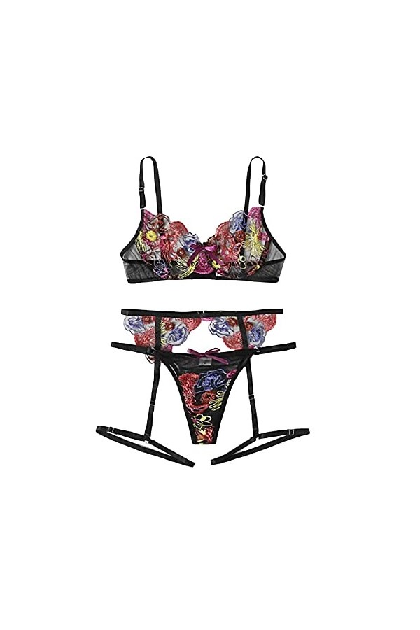 Lingerie Femme Sexy Ensemble Homme Sexy Hot y.2k 3 Ensemble avec des Ceintures de jarretière Sexy Lingerie Bra Dentelle pièce