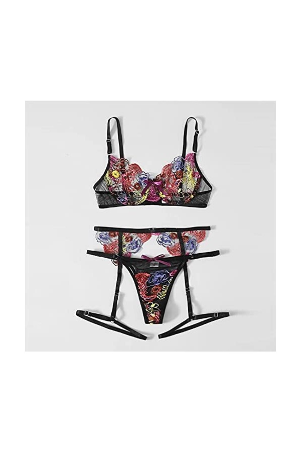 Lingerie Femme Sexy Ensemble Homme Sexy Hot y.2k 3 Ensemble avec des Ceintures de jarretière Sexy Lingerie Bra Dentelle pièce