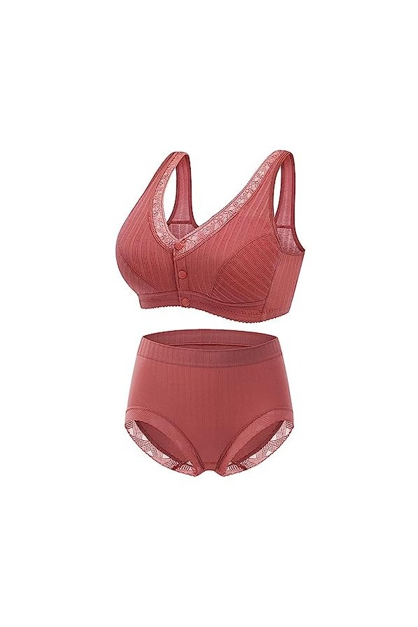 Xbemkste Soutien-gorge pour femme avec armatures - Débardeur confortable - Pour femme de taille moyenne et haute - Avec bouto