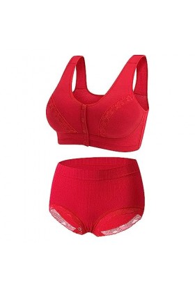 Xbemkste Ensemble soutien-gorge de sport, débardeur confortable pour femme, taille moyenne et haute, avec bouton avant, respi