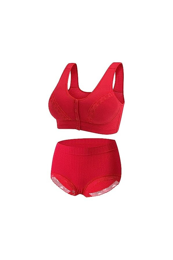 Xbemkste Ensemble soutien-gorge de sport, débardeur confortable pour femme, taille moyenne et haute, avec bouton avant, respi