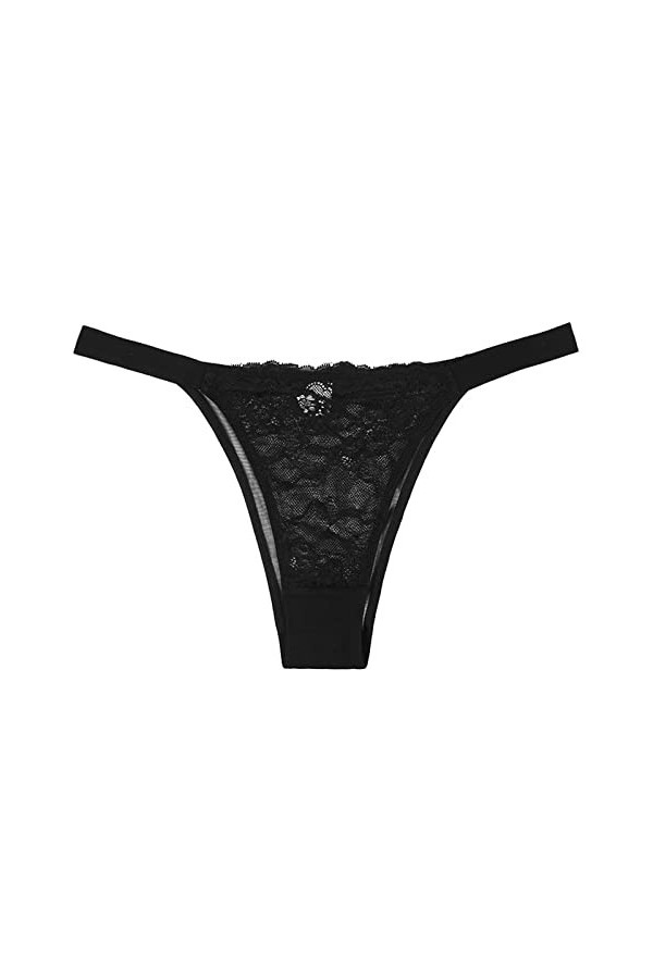 Dorjuli Culotte en dentelle sexy pour femme - Culotte hipster - Taille moyenne - Sous-vêtements transparents - String en dent