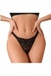 Dorjuli Culotte en dentelle sexy pour femme - Culotte hipster - Taille moyenne - Sous-vêtements transparents - String en dent