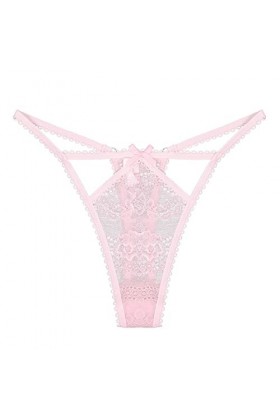 Dorjuli G String transparent pour femme - String sexy - Taille moyenne - Sous-vêtements - Sous-vêtements sexy, Rose, L