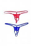 Sharplace 2 Pièces Homme String Homme Thong Ouverte Ficelle T-back Slip Culotte - Rouge + Bleu