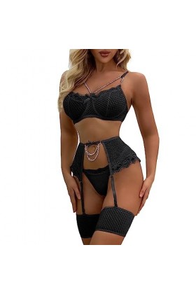 Lingerie Sexy Femme Coquine Hot Ouverte, Body en V-Cou Sexy en Dentelle avec Nuisettes pour Femmes Deep V One-Piece pour Femm