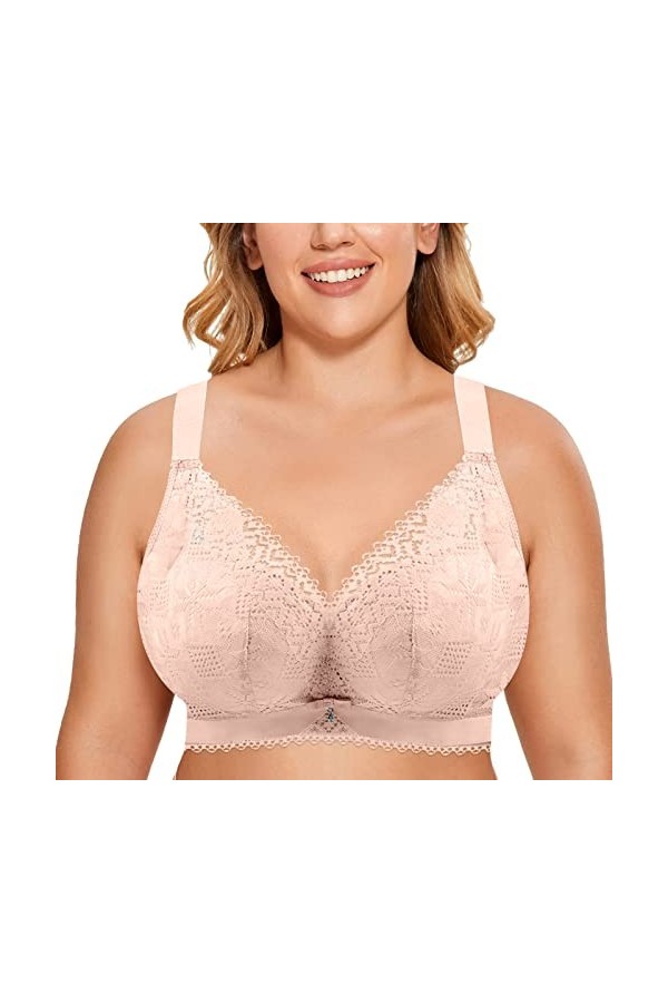 Grand soutien-gorge pour femme - Sous-vêtements amovibles - Soutien-gorge push-up convertible - Armatures sans coutures - Sou