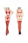 Generisch Strip Lingerie Femme pour Femme sans Jarretière Lingerie Robe Rouge Noir, rouge, XL