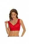 Soutien-gorge en dentelle - Grande taille - Soutien-gorge pour femme - Soutien-gorge sexy - Soutien-gorge rembourré, rouge, M