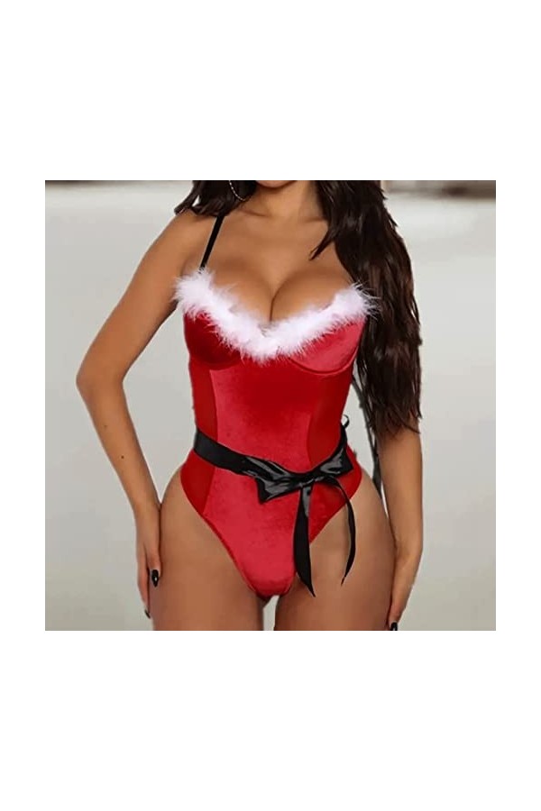 Noël Les Cadeaux danniversaire Ouverte Nightwear Coquine Hot Femme Lingerie Sexy Lace de Confort Push Up Sein Culottes Strin