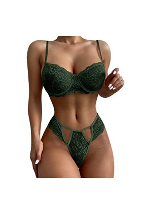 Vêtements De Nuit Femme Dentelle Lingerie Sexy Ensemble Erotique Ensemble Soutien Gorge et String Sexy sous-Vetements 2 Pièce