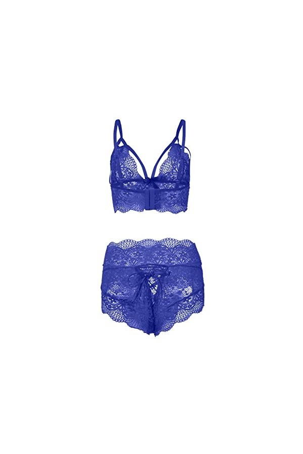 sous-Vetements Femme Sexy Lingerie Sexy Ensemble Erotique Vêtements De Nuit 2 Pièce Ensemble Soutien Gorge et String Dentelle