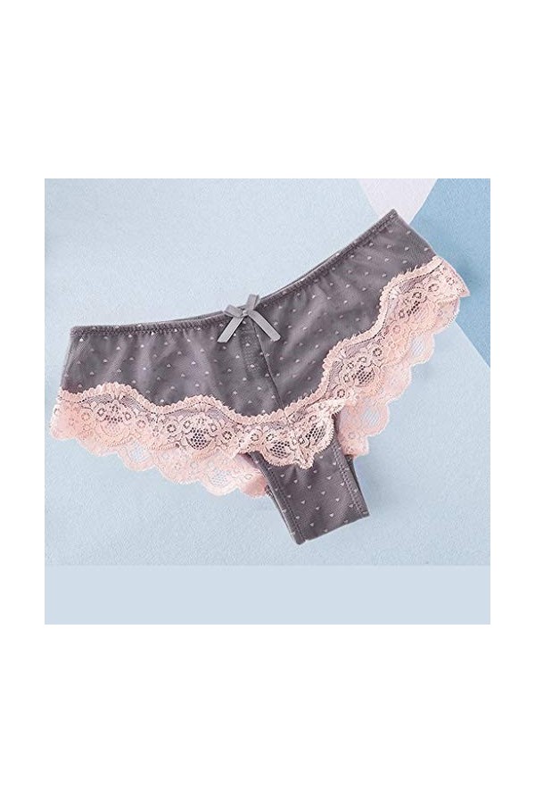 Culottes Femme Dentelle Panties Chic sous-Vetements Sexy String Ouvert Thong Slips Lingerie Tangas Patchwork Pas Cher Taille 