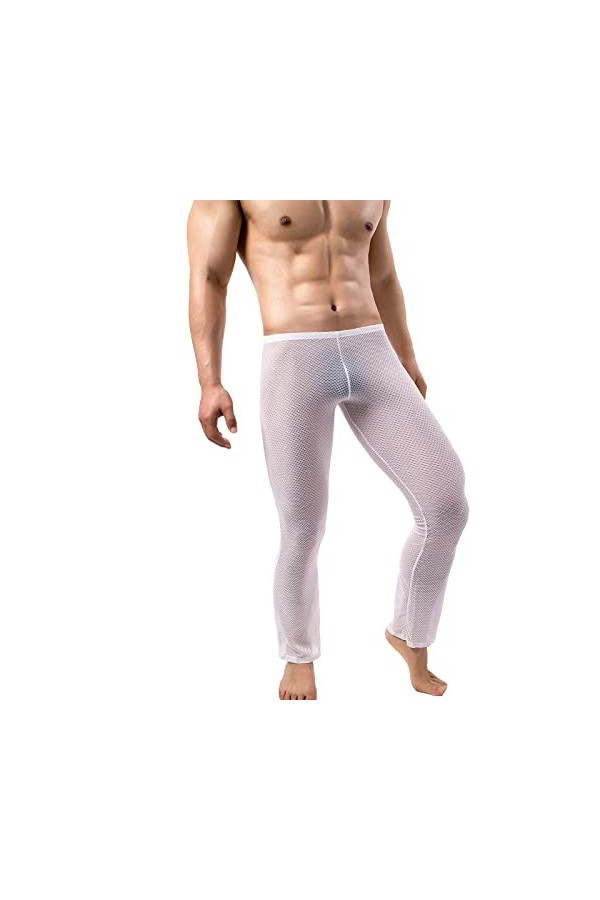 LDadgf Sous-vêtements sexy pour homme - Respirant - En maille - Boîte de rangement, Blanc., M