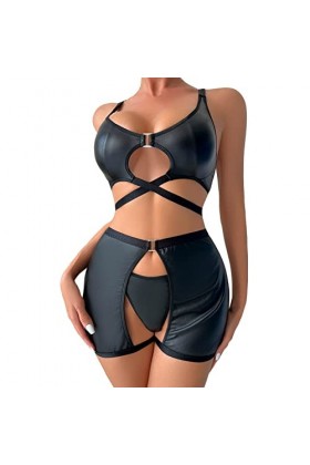 LDZYXY Femmes Sexy Cosplay Costume Mignon Sexy Lingerie Ensemble Dentelle Bretelles Camouflage Et Culotte PoupéE Pyjama Sexy 