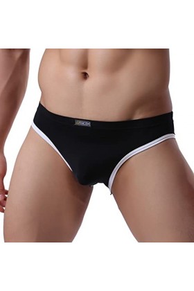 Mini string côtelé doux en soie glacée délavé sexy pour homme, Noir , XL