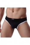 Mini string côtelé doux en soie glacée délavé sexy pour homme, Noir , XL