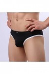 Mini string côtelé doux en soie glacée délavé sexy pour homme, Noir , XL