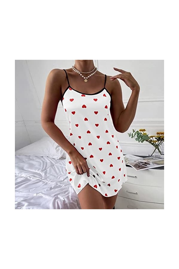 Briskorry Sous-vêtements sexy pour femme - Robe de nuit Stain Lady - Confortable - Dos nu - Grande taille