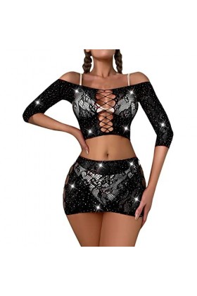 sous-vêtements féminins Jacquard Hot Diamond Two Piece Set Transparent Sexy Underwear Lingerie Body Blanc