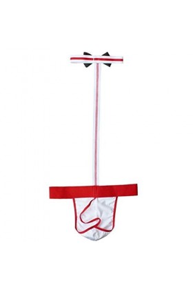 Acizi Body sexy avec nœud papillon pour homme, Rouge, XS/4XL