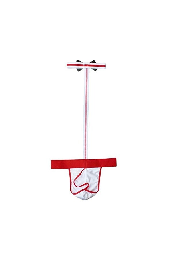 Acizi Body sexy avec nœud papillon pour homme, Rouge, XS/4XL