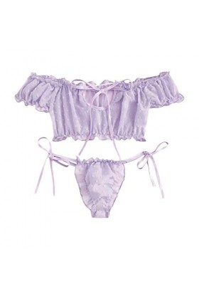 Zannycn Ensemble de lingerie sexy pour femme - Ensemble de lingerie sexy - Tenue sexuelle - Licol - Ensemble de sous-vêtement