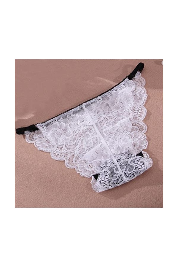 Culotte en Soie Glacée sans Couture pour Femmes Culotte Sexy en Dentelle pour Femme Taille Haute Culottes pour Femmes Culotte