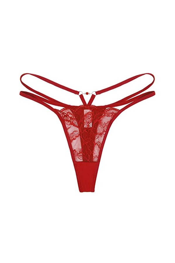 HELLORSOON String Ficelle Femme,Sexy Féminin Maille Transparente en Soie Nuisette Tanga pour Femme