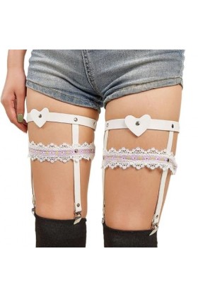 Mode Cuir PU Avec Pince Jambe Chaîne Femmes Cuisse Chaîne Punk Danse Bijoux Halloween Cosplay Fête Bijoux Cuisse Ceinture Étu