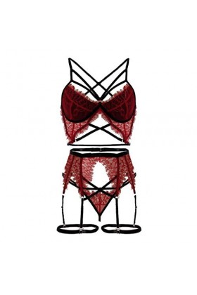 Sous-vêtement sans fil pour femme en grande taille Collants M-3XL Sexy Robes Femme, rouge, XXXL