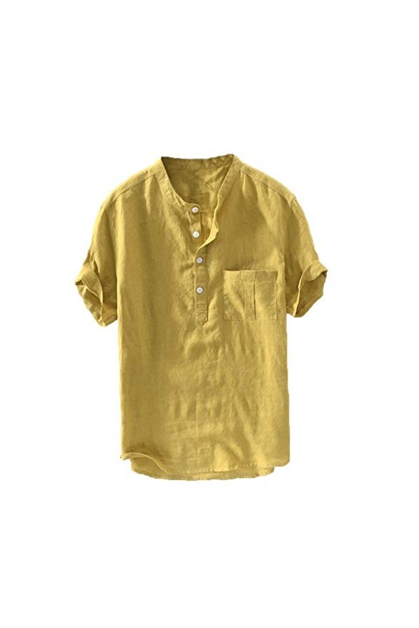 Chemise à manches courtes pour homme - T-shirt dété - T-shirt dété - Col rond - T-shirt dété basique - Sans manches - Déco