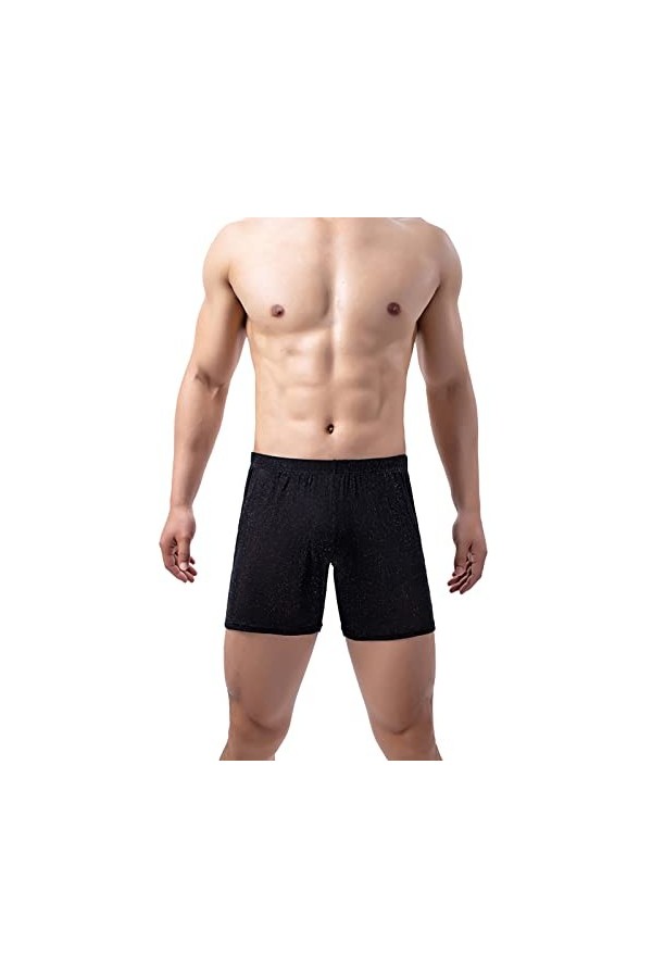 Générique De Pyjama en Soie pour Hommes Culottes Sexy Monter des Slips sous-vêtements Pantalons Culottes Sexy Black, S 