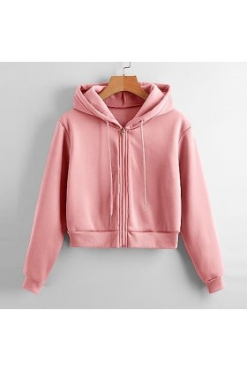 Sweat-shirt à capuche pour femme - En coton - Avec fermeture éclair - Léger - Imprimé cœur - Grande taille, E rose., XS