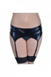 UOWEG Mode Faux Cuir Latex Costume Sexy Jarretière Lingerie Sexy Ensemble De Lingerie Dentelle Black, One Size 