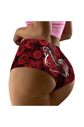 DUHGBNE Femmes Saint Valentin Imprimé Shorts Amusants Boxer Sous-vêtements Boyshort Culotte Femme Pyjama Photo Sous-vêtements