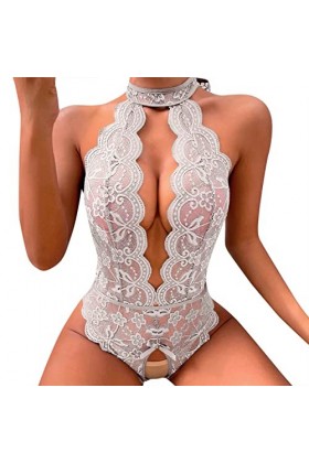 Fulidngzg Body sexy en dentelle pour femme - Grandes tailles - Lingerie sexy - Lingerie Curvy Mollig - Sous-vêtements érotiqu