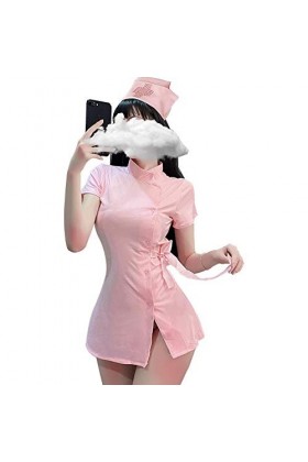 SINMIUANIME Lingerie dinfirmière sexy pour adulte – Costume dinfirmière pour Halloween, costumade 7027Pink 