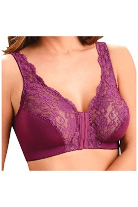 Générique Bustier Femme Sexy, Nuit New Front Button Breathable Skin-Friendly Bras Comfortable High Impact Plus Size Bra Axami