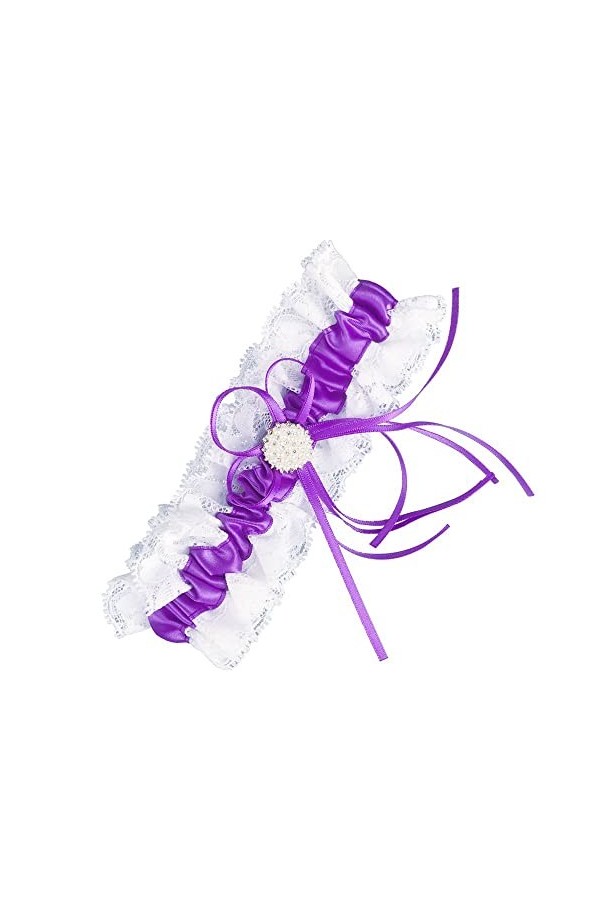 1 jarretière pour robe de mariée - Souple - Élastique - Sexy - Avec anneau de jambe - Fabriqué à la main - Pour mariage - Pou