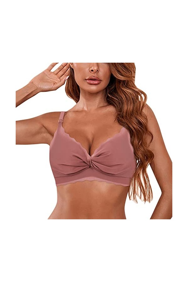 Zannycn Bralette Soutien-gorge de grossesse push-up pour femme avec rallonges supplémentaires, Rouge pastèque, 90C