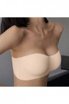 Zannycn Soutien-gorge dallaitement classique sans armatures pour femme - Maintien fort - Grande taille - Bustier, beige, 40